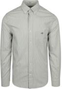 Gant Poplin Banker Overhemd Streep Groen