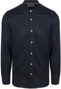Scotch and Soda Linnen Mao Overhemd Navy