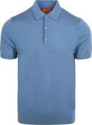 Suitable Polo Merinowol Blauw