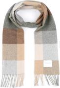 Profuomo Sjaal Lamswol Ruiten Grijs Beige -