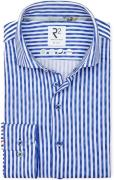 R2 Japanese Knitted Overhemd Streep Blauw