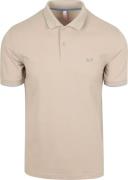 Sun68 Poloshirt Small Stripe Collar Greige
