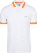 Sun68 Poloshirt Big Stripe Fluo Wit