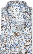 R2 Linnenblend Overhemd Paisley Wit