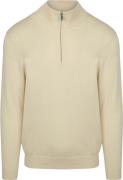 Profuomo Half Zip Pullover Luxury Off White