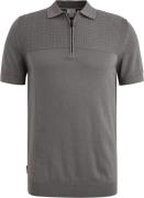 Cast Iron Half-Zip Polo Structure Antraciet