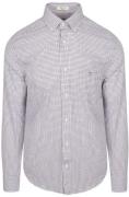 Gant Casual Overhemd Poplin Ruit Blauw Rood