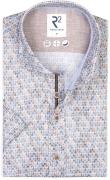 R2 Overhemd Korte Mouwen Print Blauw