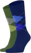 Burlington Gift Box Argyle 2-Pack Ruiten Blauw Groen