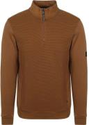 Petrol Half Zip Pullover Structure Brique