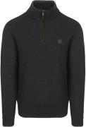 Petrol Half Zip Pullover Melange Navy