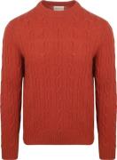 Gant Pullover Crewneck Lambswool Cable Modern Rust