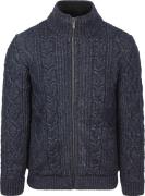 State Of Art Vest Cable Zip Melange Navy