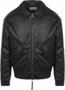 Scotch and Soda Faux Leather Bomberjack Zwart