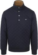 Gant Quilted Mocker Pullover Navy