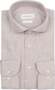 Profuomo Overhemd Peached Herringbone Flanel Beige
