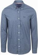 NZA Shirt Kylan Poplin Print Blauw