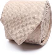 Suitable Stropdas Linnen Structuur Beige -