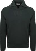 Suitable Half Zip Trui Tias Cooldry Knit Mosgroen