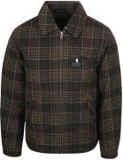 Superdry Overshirt Wool Blend Ruit Bruin