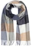 Profuomo Sjaal Wol Ruiten Blauw Grijs Beige -