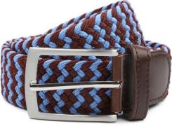 Suitable Geweven Riem Bruin Blauw