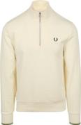 Fred Perry Half Zip Trui Ecru 46A
