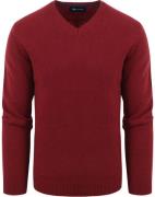 Suitable Lamswol Trui V-Hals Bordeaux