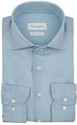 Profuomo Twill Overhemd Denim Lichtblauw