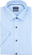 Olymp Luxor Short Sleeve Overhemd Structure Lichtblauw