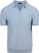 Suitable Knitted Polo Riva Harring Lichtblauw