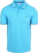 Sun68 Poloshirt Small Stripe Collar Lichtblauw
