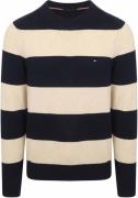Tommy Hilfiger Trui Lamswol Streep Navy