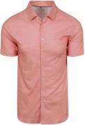 Desoto Short Sleeve Oxford Optics Overhemd Apricot Roze