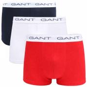 Gant Boxershorts Trunk 3-Pack Navy Wit Rood
