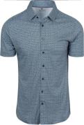 Desoto Short Sleeve Overhemd Print Aqua Blauw