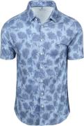 Desoto Short Sleeve Overhemd Print Bleached Denim