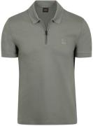 BOSS Passerzip Half Zip Polo Open Groen