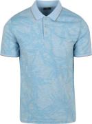 State of Art Poloshirt Faded Leaf Lichtblauw