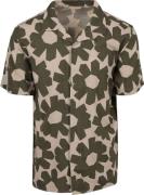 KnowledgeCotton Apparel Short Sleeve Shirt Linen Blend Olive