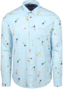 NZA Shirt Kane Linnen Blend Lichtblauw