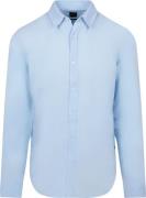 BOSS Relegant Overhemd Linnen Lichtblauw