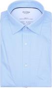 OLYMP Overhemd Level 5 24/Seven Pied De Poule Blauw