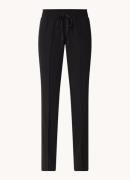 Zadig&Voltaire Pomy high waist straight fit trackpants van crêpe met l...