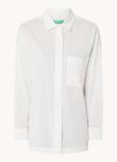 Benetton Oversized blouse met streepprint en borstzak