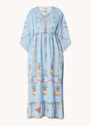 Farm Rio Pineapple maxi jurk in linnenblend met borduring