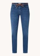 Rosner Masha mid waist slim fit cropped jeans met strikceintuur