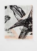 Marc O'Polo Sjaal met print in linnenblend 200 x 90 cm
