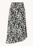 Whistles Riley midi rok met bloemenprint en asymmetrische zoom