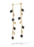 Casa Jewelry Riva Onyx oorhangers verguld